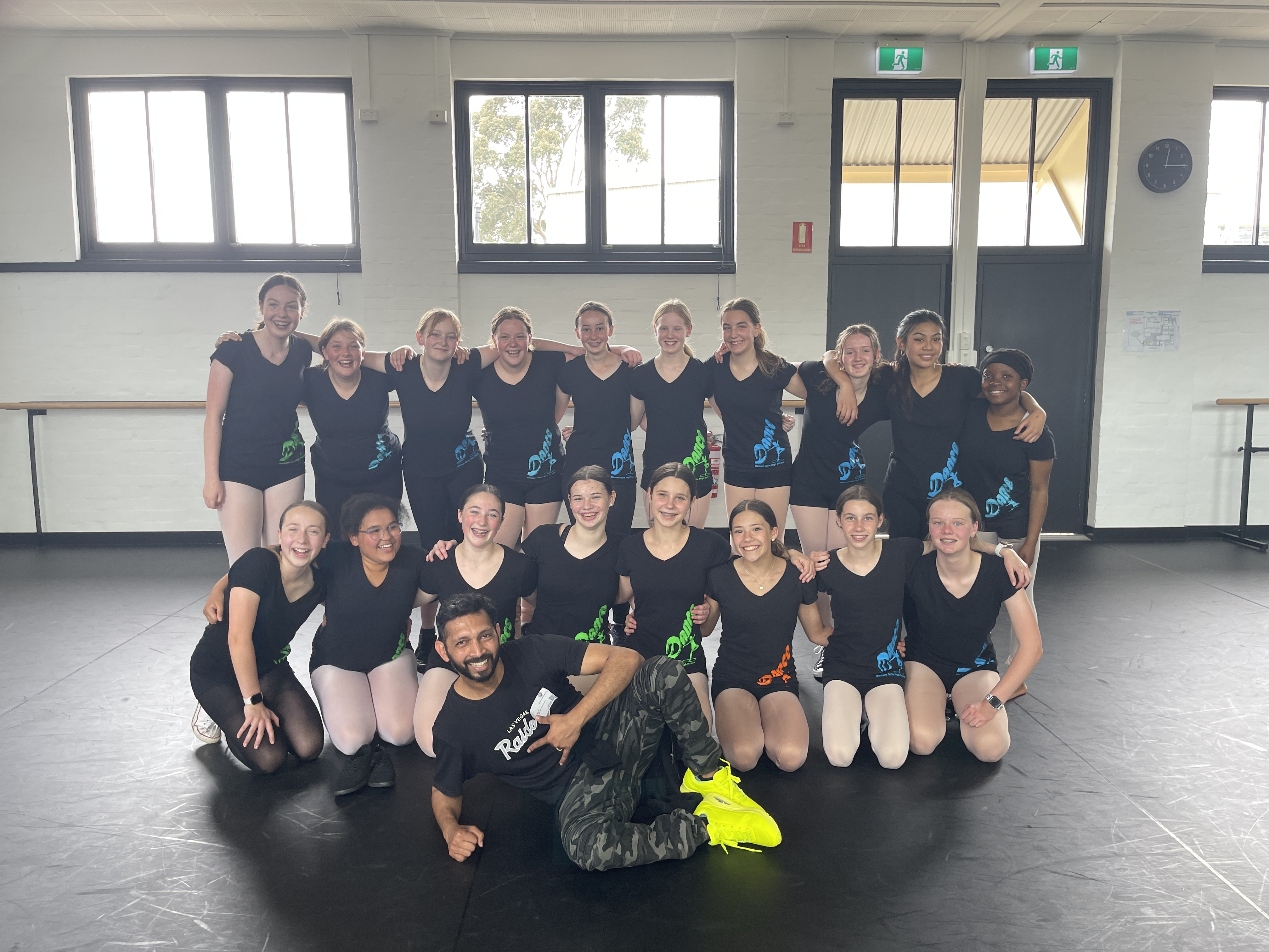 Professional dance studio interior